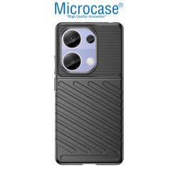Microcase Xiaomi Poco M6 Pro 4G / Xiaomi Redmi Note 13 Pro 4G    Thunder Serisi Darbeye Dayanıklı Silikon Kılıf - Siyah AL3421