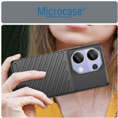 Microcase Xiaomi Poco M6 Pro 4G / Xiaomi Redmi Note 13 Pro 4G    Thunder Serisi Darbeye Dayanıklı Silikon Kılıf - Siyah AL3421