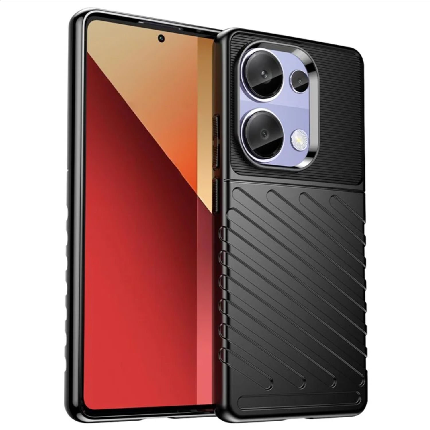 Microcase Xiaomi Poco M6 Pro 4G / Xiaomi Redmi Note 13 Pro 4G    Thunder Serisi Darbeye Dayanıklı Silikon Kılıf - Siyah AL3421