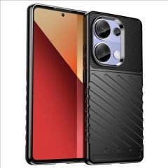 Microcase Xiaomi Poco M6 Pro 4G / Xiaomi Redmi Note 13 Pro 4G    Thunder Serisi Darbeye Dayanıklı Silikon Kılıf - Siyah AL3421
