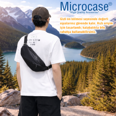 Microcase 2 Bölmeli Günlük Kullanım Çapraz Omuz Askılıklı Çanta AL5535 Siyah
