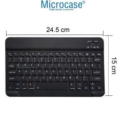 Microcase Honor Magic Pad 4 12.3 inch ile uyumlu Tablet Çanta + Bluetooth Klavye + Mouse + Tablet Standı Siyah- AL4233