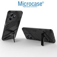 Microcase Realme Note 50 / Realme C53 4G Matrix Serisi Armor Standlı Perfect Koruma Kılıf - Siyah Al3416