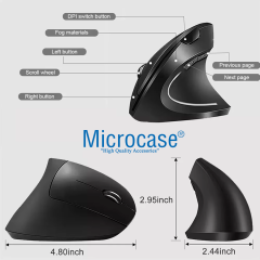 Microcase Pilli Dikey Ergonomik Kablosuz Mouse 800/1200/1600 Dpı 6 Tuşlu - AL5177
