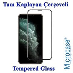 Microcase iPhone 11 Pro Max Tam Kaplayan Çerçeveli Tempered Ekran Koruyucu - SİYAH