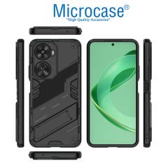 Microcase Huawei Nova 12 SE/ Huawei Nova 11 SE 4G Matrix Serisi Armor Standlı Perfect Koruma Kılıf - Siyah Al3416
