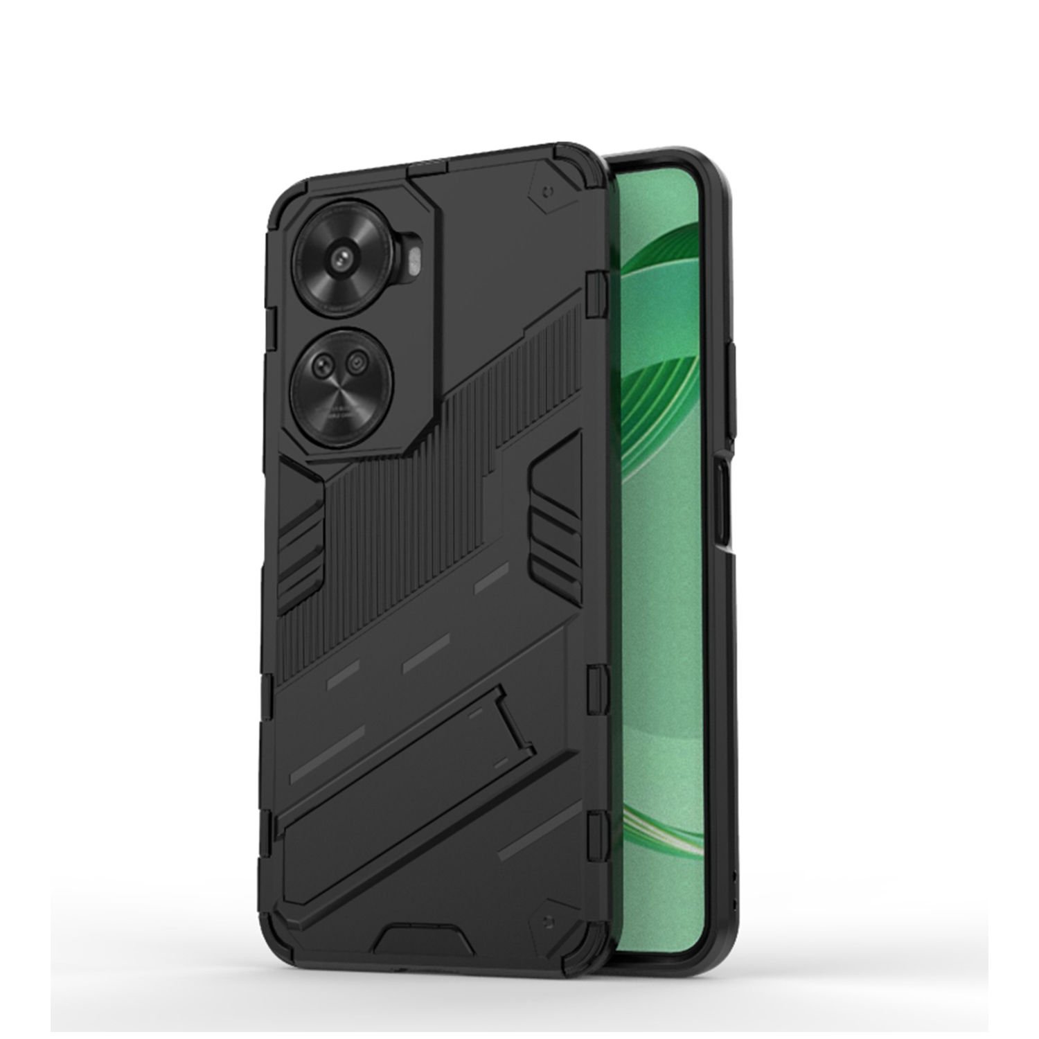 Microcase Huawei Nova 12 SE/ Huawei Nova 11 SE 4G Matrix Serisi Armor Standlı Perfect Koruma Kılıf - Siyah Al3416