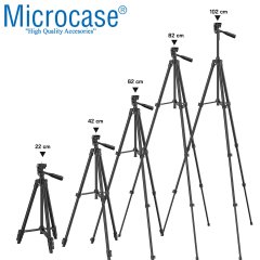 Microcase 3120A 3 Ayak Kamera Tripodu 102 cm+Döner Başlık Telefon Tutucu+Bluetooth Kumanda - AL2917