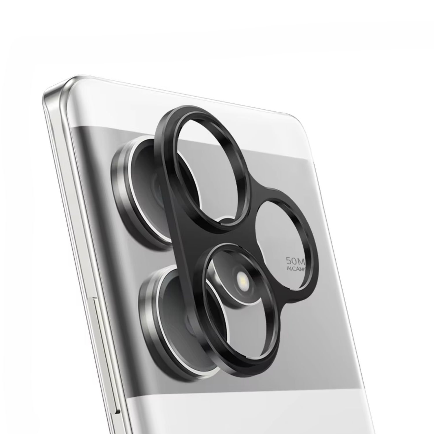 Microcase Realme GT6T /GT6/GT NEO6 SE  Uyumlu Kamera Lens Koruma Halkası - Kapalı Tasarım -Siyah AL3401