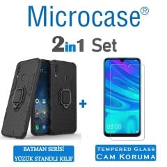 Huawei P Smart 2019 Batman Serisi Yüzük Standlı Kılıf + CAM (SEÇ)
