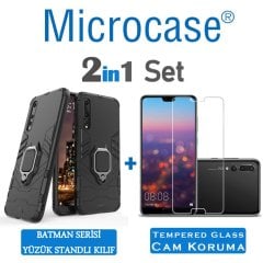 Huawei P20 Pro Batman Serisi Yüzük Standlı Kılıf + CAM (SEÇ)
