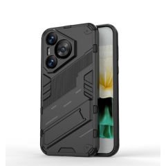 Microcase Huawei Pura 70  Matrix Serisi Armor Standlı Perfect Koruma Kılıf - Siyah Al3416