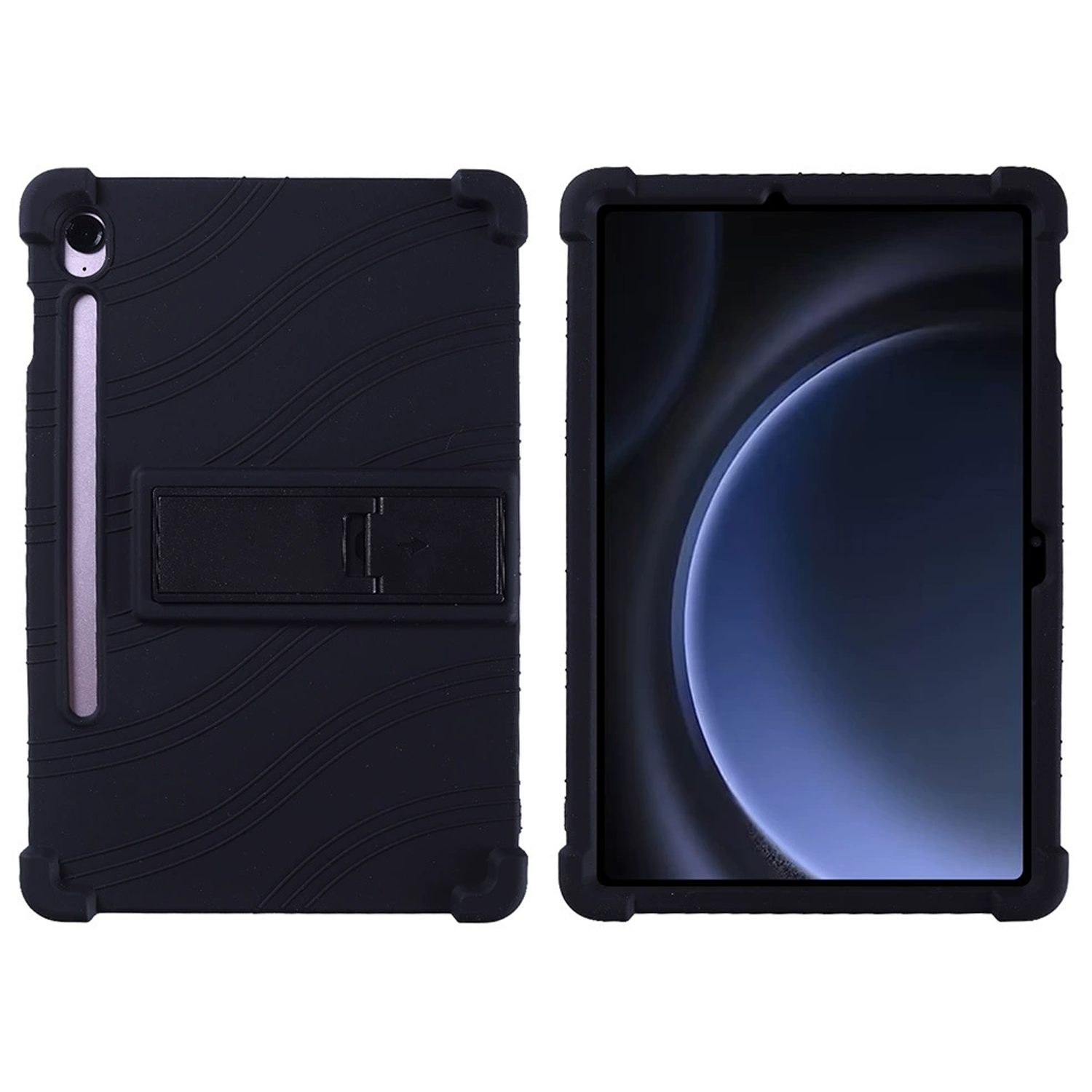 Microcase Samsung Galaxy Tab S10 Lite Tablet için Standlı Silikon Kılıf - AL3309 Siyah