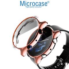 Microcase Amazfit GTR 3 Pro Önü Kapalı Tasarım Silikon Kılıf - Rose Gold