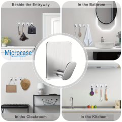 Microcase Yapışkanlı Paslanmaz Çelik Banyo Mutfak Eşya Havlu Vb Metal Askılık - AL5180 2 ADET
