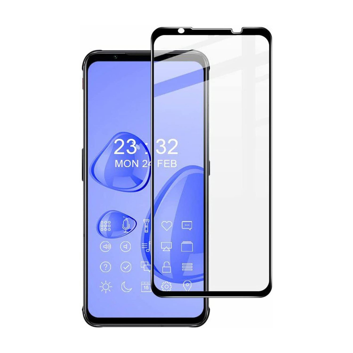 Microcase ZTE Nubia Red Magic 7 Tam Kaplayan Çerçeveli Tempered Ekran Koruyucu - Siyah AL3276
