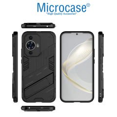 Microcase  Huawei Nova 12S /Nova 11   Matrix Serisi Armor Standlı Perfect Koruma Kılıf - Siyah Al3416