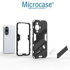 Microcase  Huawei Nova 12S /Nova 11   Matrix Serisi Armor Standlı Perfect Koruma Kılıf - Siyah Al3416