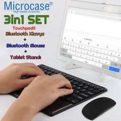 Microcase Lenovo Tab 2 A10-70 Touchpad Bluetooth Klavye 24 cm + Bluetooth Mouse + Stand AL2766