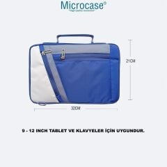 Microcase ONEPLUS Pad 4 13.2 inch ile uyumlu Omuz Askılı El Tutacaklı Universal Sleeve Taşıma Çantası AL4346 Lacivert Krem Gri