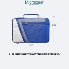 Microcase Samsung Active 4 Pro / Active 5 Pro 10.1'' ile uyumlu Omuz Askılı El Tutacaklı Universal Sleeve Taşıma Çantası AL4346 Lacivert Krem Gri
