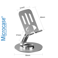Microcase 360 Döner Başlıklı ve Görüş Açısı Ayarlanabilir Metal Telefon Standı Gri AL5341