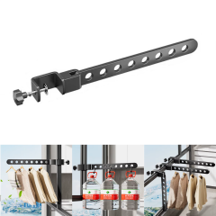 Microcase Portatif Ayarlanabilir Başlıklı Metal Elbise Askılıgı Kurutmalık Siyah AL5343