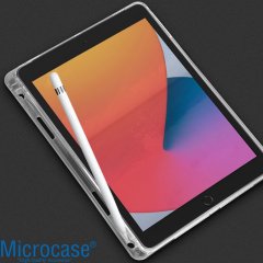 Microcase Apple iPad 8.Nesil 10.2 Soft TPU Kalem Koymalı Silikon Kılıf - Şeffaf