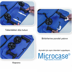 Microcase Tekerlekli Cepli Tasarım Katlanabilir Portatif Pazar Market Arabası Malzeme çantası- AL4966