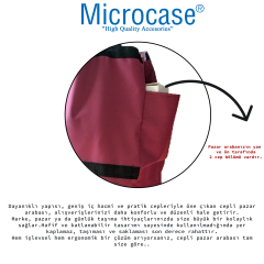 Microcase Tekerlekli Cepli Tasarım Katlanabilir Portatif Pazar Market Arabası Malzeme çantası- AL4966