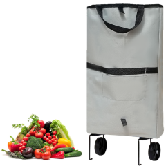 Microcase Tekerlekli Cepli Tasarım Katlanabilir Portatif Pazar Market Arabası Malzeme çantası- AL4966