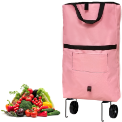 Microcase Tekerlekli Cepli Tasarım Katlanabilir Portatif Pazar Market Arabası Malzeme çantası- AL4966