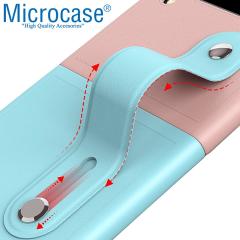 Microcase Samsung Z Flip 3 Parmak Tutuculu Plastik Kılıf -Pembe-Turkuaz