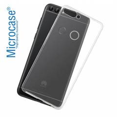 Microcase Huawei P Smart İnce Silikon Kılıf + Tam Kaplama Cam