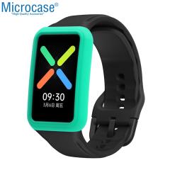 Microcase Oppo Watch Free Önü Açık Tasarım Silikon Kılıf - Mint Yeşil