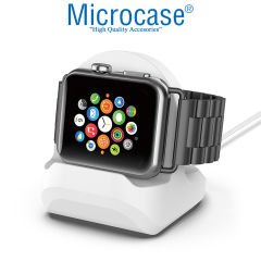Microcase Apple Watch 1-6 Serileri için 2in1 SET Manyetik Şarj Aygıtlı Silikon Şarj Standı - AL3571