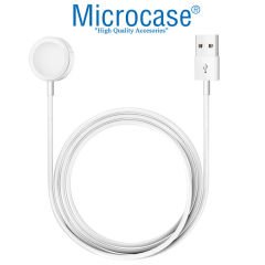 Microcase Apple Watch SE 44 mm için Manyetik Şarj Aygıtlı USB Kablo 1 Metre - Beyaz