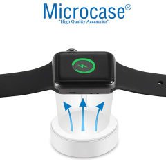 Microcase Apple Watch 1-6 Serileri için 2in1 SET Manyetik Şarj Aygıtlı Silikon Şarj Standı - AL3571