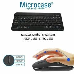 Microcase Huawei Matepad 11.5 S 2026 ile uyumlu Tablet Çanta + Bluetooth Klavye + Mouse + Tablet Standı - AL8112