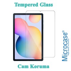 Microcase Samsung Galaxy Tab S6 Lite 10.4 P610 Delüx Serisi Universal Standlı Deri Kılıf - Turkuaz + Tempered Glass Cam Koruma