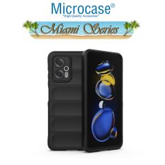 Microcase Xiaomi Poco X4 GT Miami Serisi Darbeye Dayanıklı Silikon Kılıf - Siyah