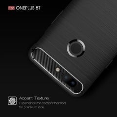 Microcase OnePlus 5T Brushed Carbon Fiber Silikon TPU Kılıf