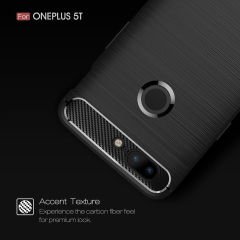 Microcase OnePlus 5T Brushed Carbon Fiber Silikon TPU Kılıf
