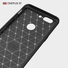 Microcase OnePlus 5T Brushed Carbon Fiber Silikon TPU Kılıf