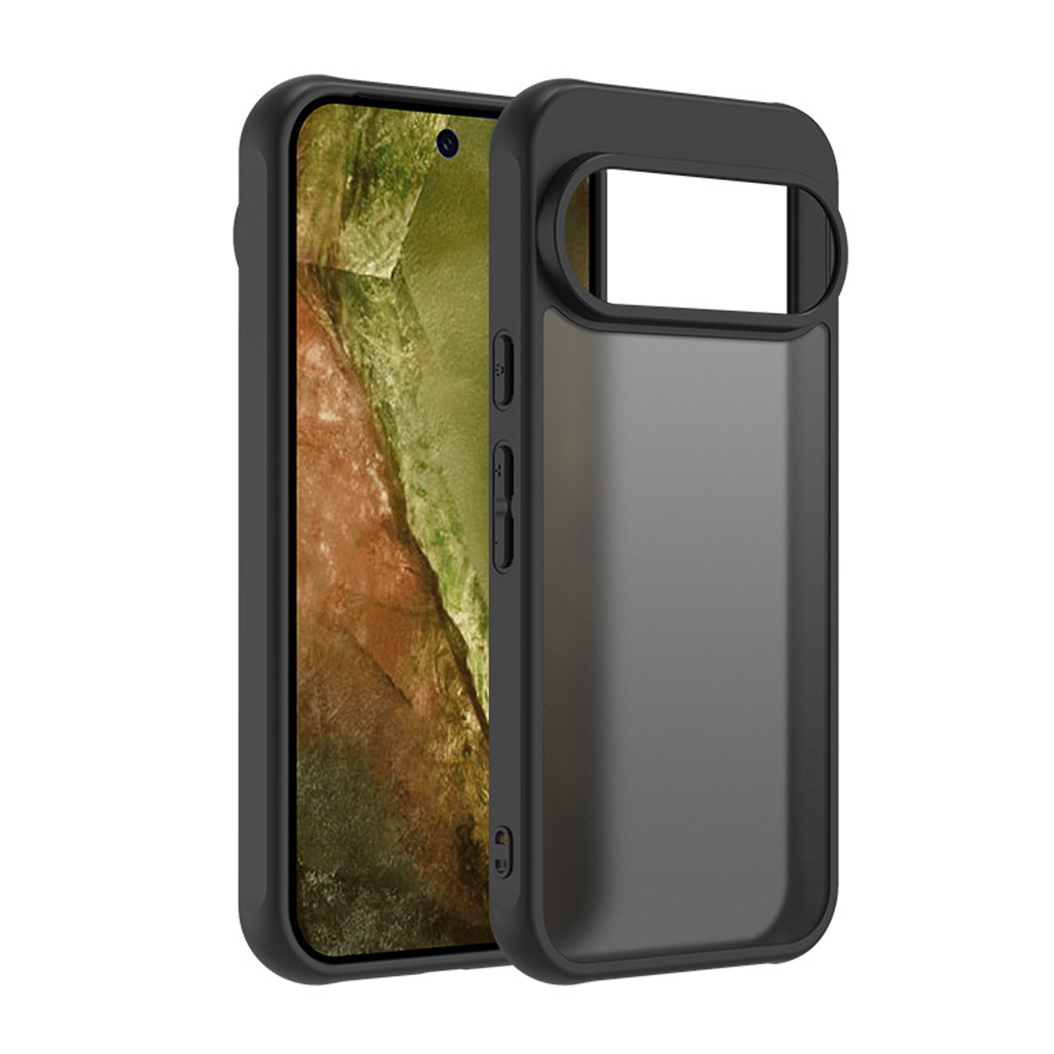 Microcase Google Pixel 10 Pro Luna Serisi Köşe Korumalı Sert Rubber Kılıf - AL3422 Siyah