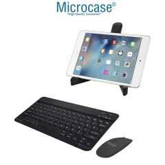 Microcase Samsung Active 4 Pro / Active 5 Pro 10.1'' Tablet Uyumlu Tablet Çanta+Türkçe Bluetooth Klavye +Mouse+ Standı AL4383 Lacivert