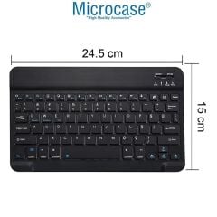 Microcase Samsung Active 4 Pro / Active 5 Pro 10.1'' Tablet Uyumlu Tablet Çanta+Türkçe Bluetooth Klavye +Mouse+ Standı AL4383 Lacivert