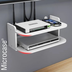 Microcase Duvara Monte 2 Raflı Modem Uydu Telefon Kumanda VB Eşya Düzenleyici Raf AL5347