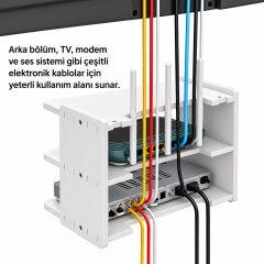 Microcase Duvara Monte 3 Raflı Modem Uydu Telefon Kumanda VB Eşya Düzenleyici Raf AL5348