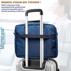 Microcase Huawei Matepad 11.5 2026 ile uyumlu Tablet Çantası 2 Bölmeli AL4228 Lacivert Gri Krem